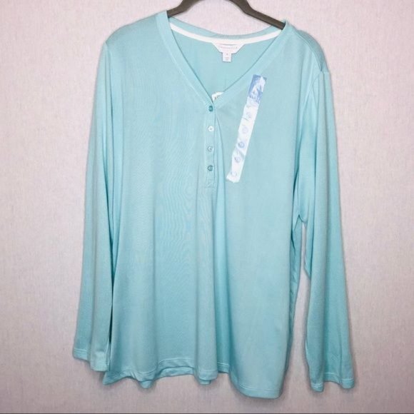 Charter Club Super Soft Knit Henley Top - Picture 1 of 6